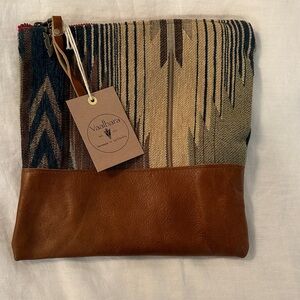 Vaalbara handmade Brown and Tan Clutch